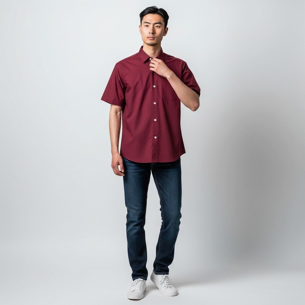 Dixxon Flannel Co Short Sleeve Button Down XL Burgundy Bamboo Blend Shirt